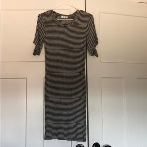 gray  striped dress